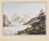 KG 16894
          <br/>
          Vue de la Mer de Glace et de l'hopital de Blair de Somet du Montanvert dans le mois d'Aoust 1781
          <br/>
          <em>Hackert, Carl (1740-1796)</em>